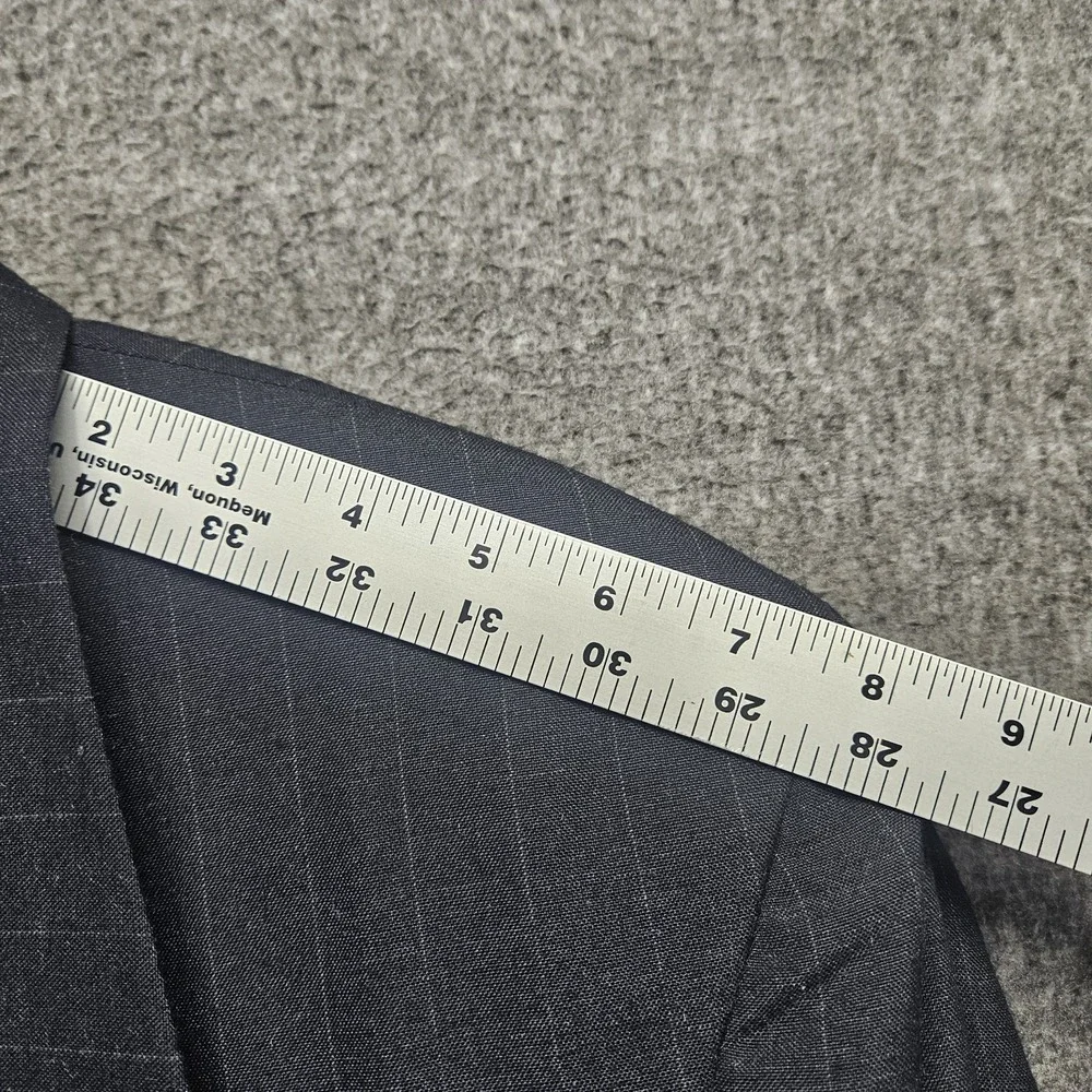 Levis Vintage Exact Blazer Mens 46L Dark Gray Pinstriped Suit Jacket Sport Coat - Picture 4 of 12